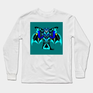 uukum soots camazots the mayan dracula vampire ecopop pattern armor warrior Long Sleeve T-Shirt